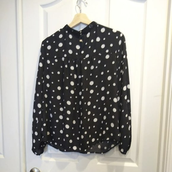 Zac & Rachel Dot and Lace Blouse size Medium - Picture 6 of 7
